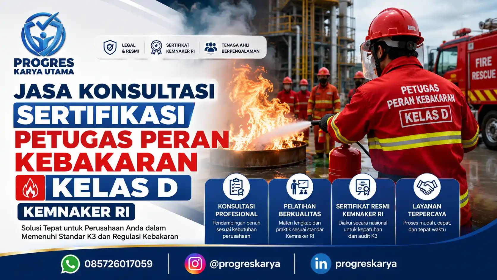 Jasa Konsultasi Sertifikasi Petugas Peran Kebakaran Kelas D Kemnaker RI